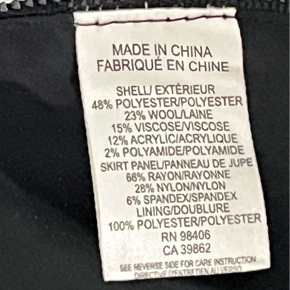 Theory/ Tweed Mini skirt/ Wool blend/ Zippered/ Black & white/ Size US 4 - Picture 11 of 15